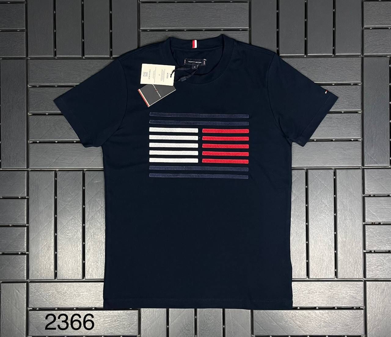 TOMMY HILFIGER Nakış Detaylı Lacivert Erkek T-Shirt 2366