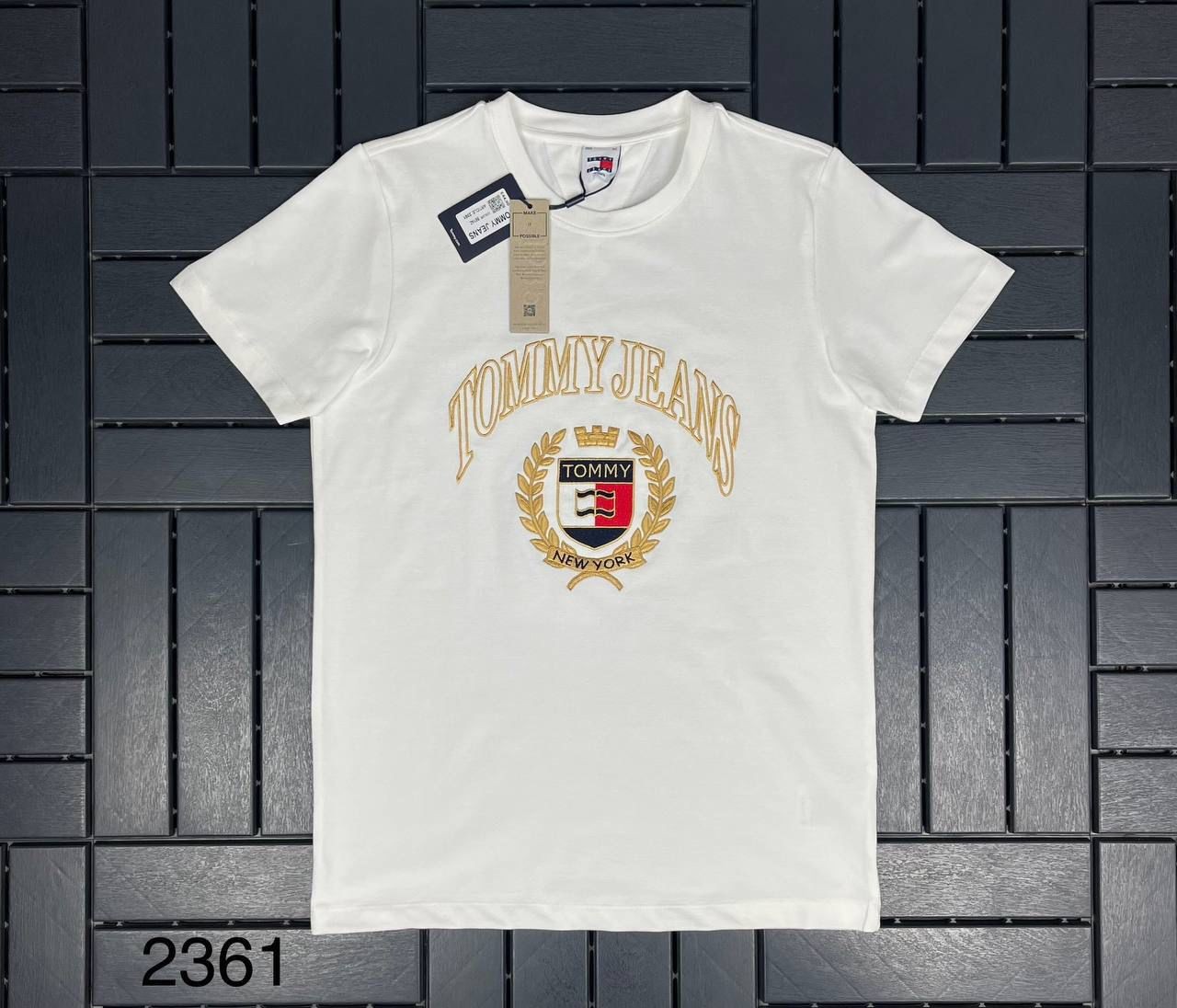 TOMMY JEANS Nakış Baskılı Pike Kumaş Beyaz Erkek T-Shirt 2361