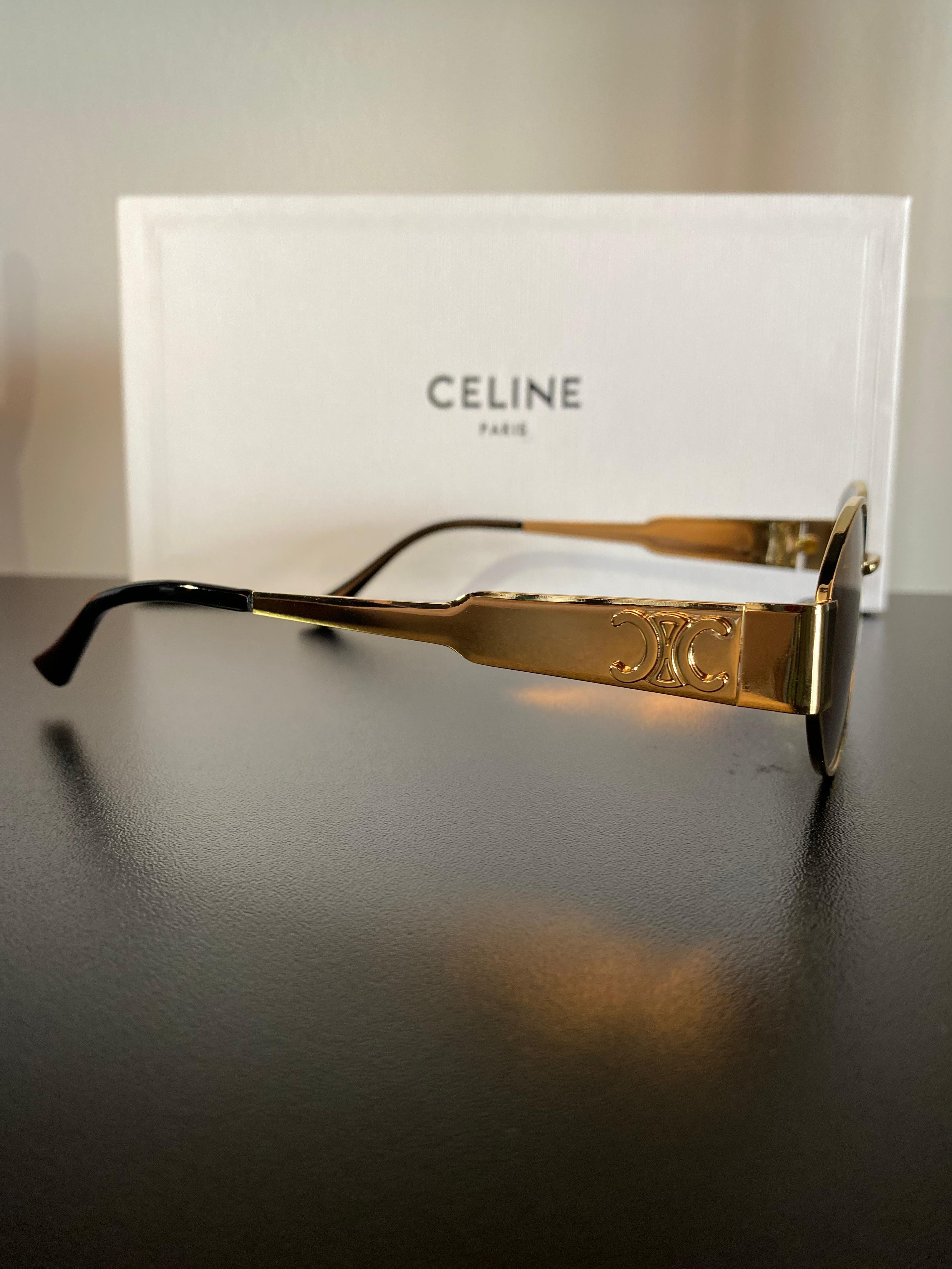 Celine Kadın Gold Çerçeve Siyah Cam Güneş Gözlüğü