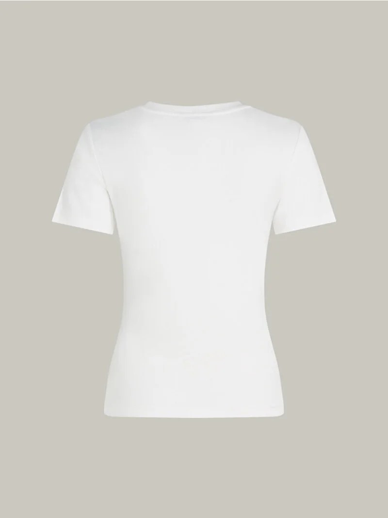Tommy Düz Beyaz Kadın T-shirt