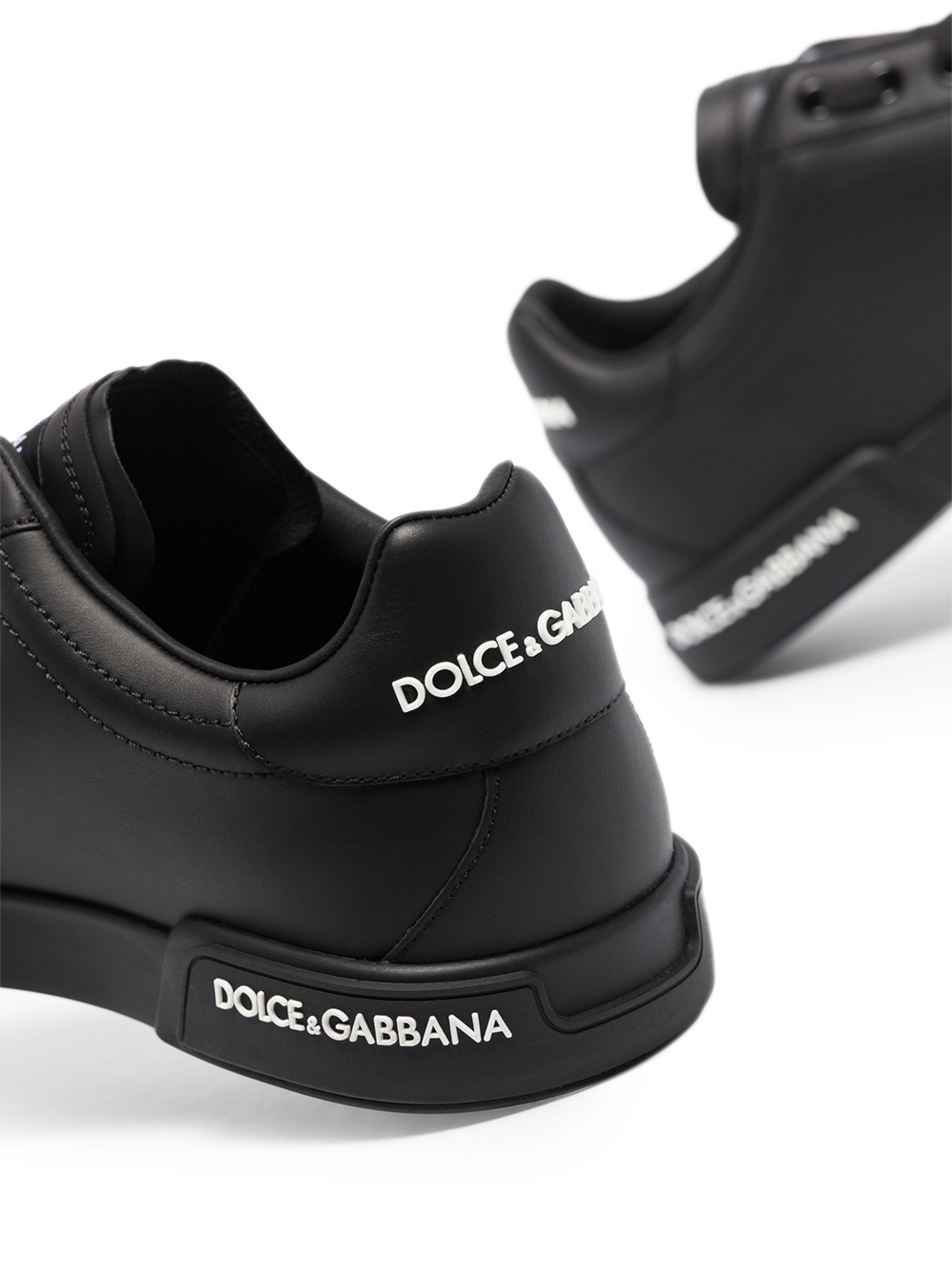 Dolce Gabbana Calfskin Nappa Portofine Sneakers Siyah