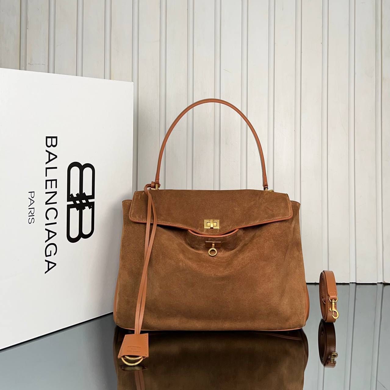 Balenciaga Rodeo Medium Suede Bag 