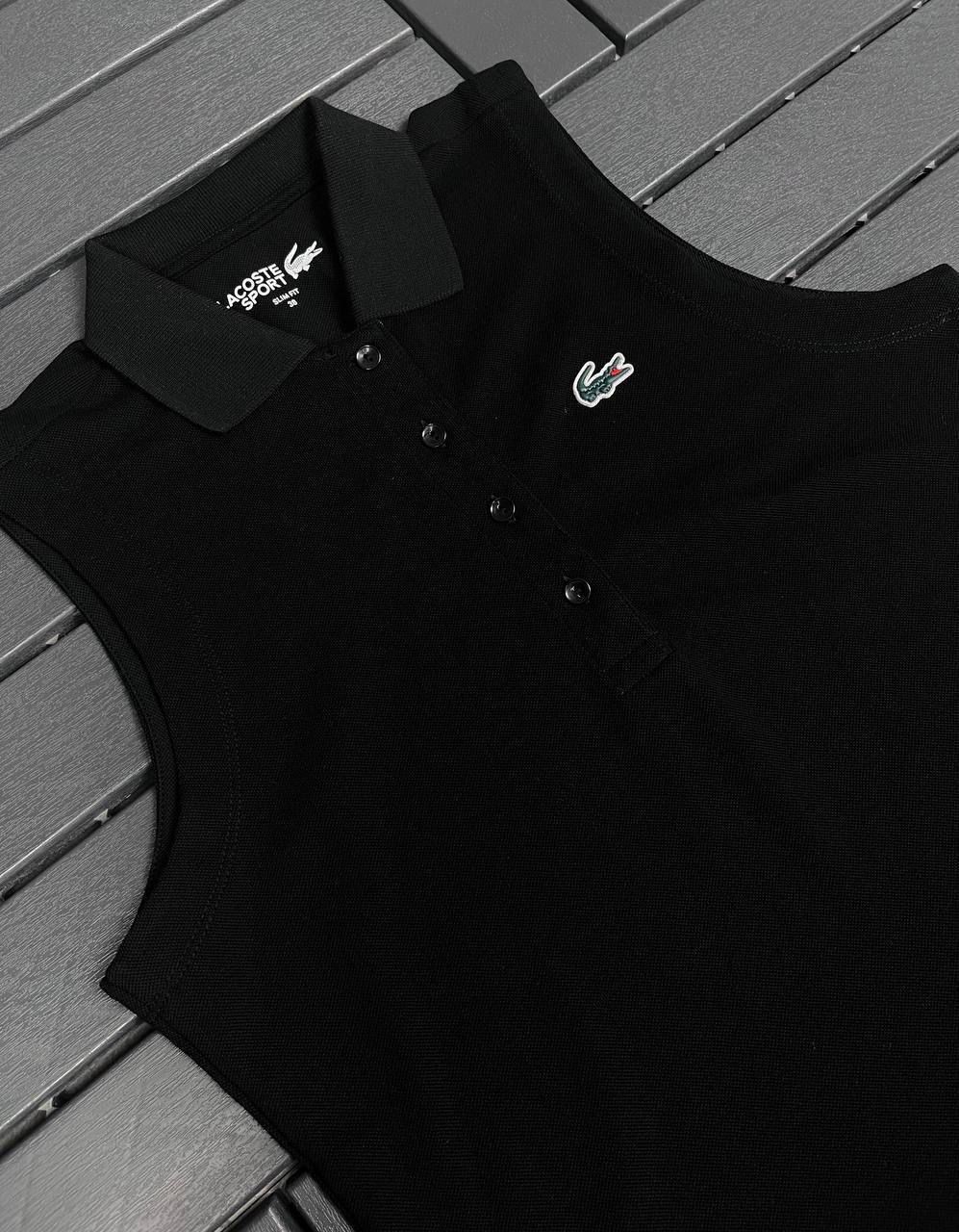 LACOSTE Polo Yaka Logo Detaylı Siyah Kadın T-Shirt 3026