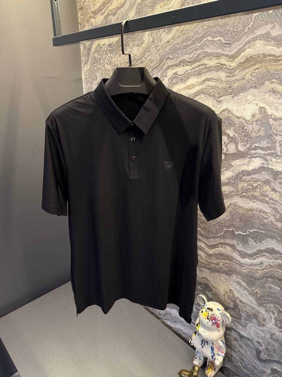 Prada Polo Yaka Siyah Erkek T-shirt