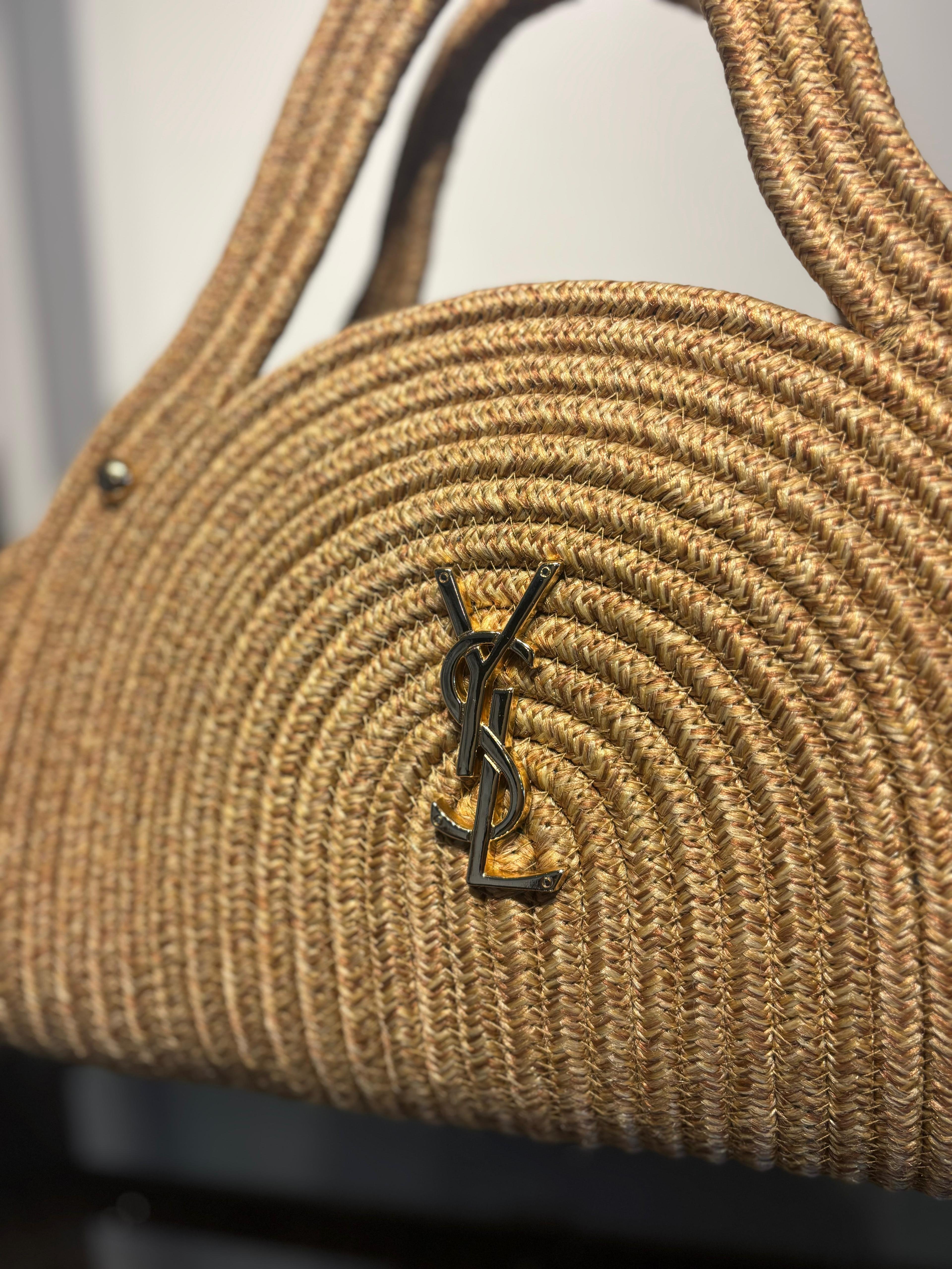 YSL Logo Detaylı Hasır Çanta