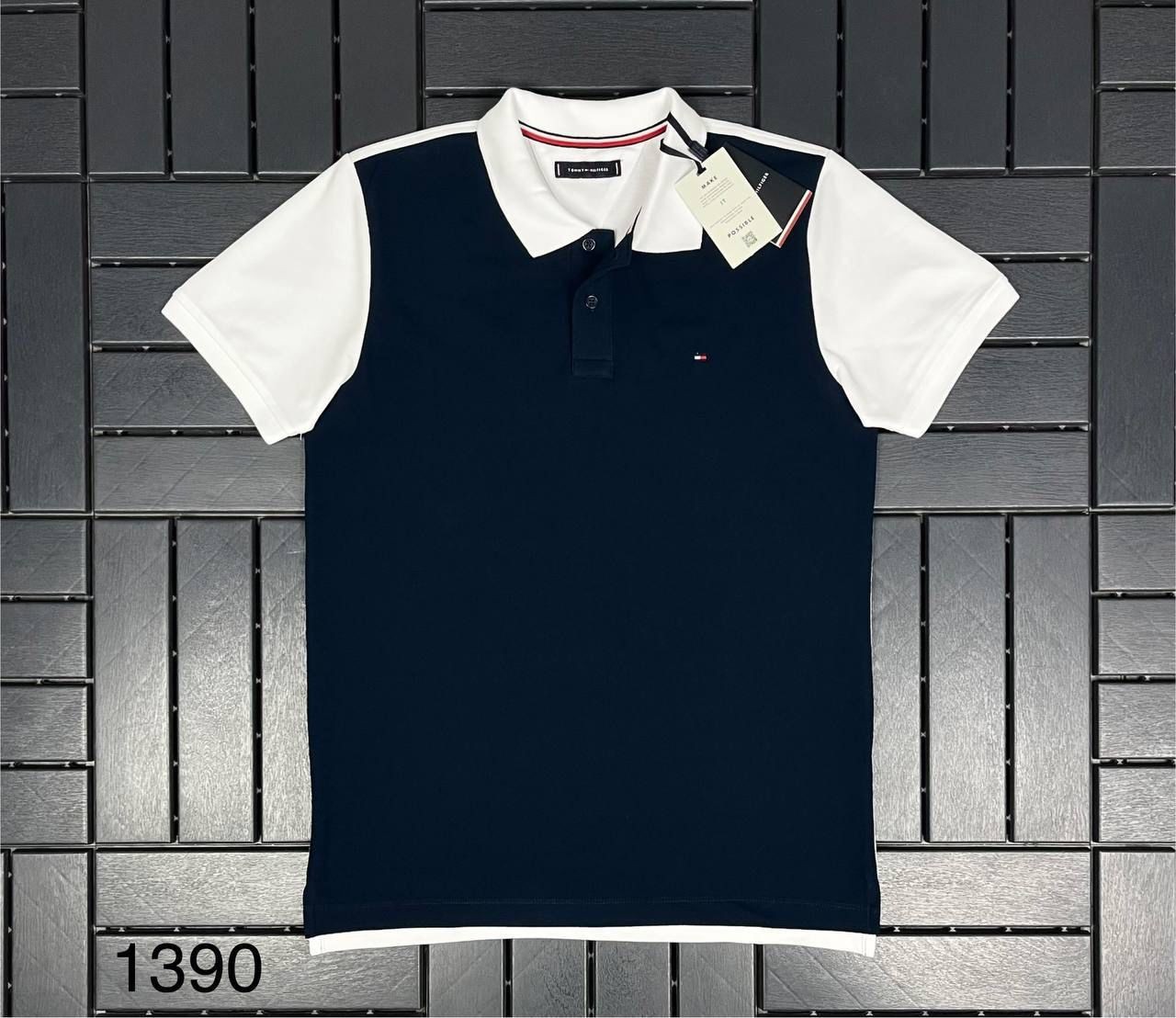 TOMMY HILFIGER Polo Yaka Logo Detaylı Lacivert Erkek T-Shirt 1390