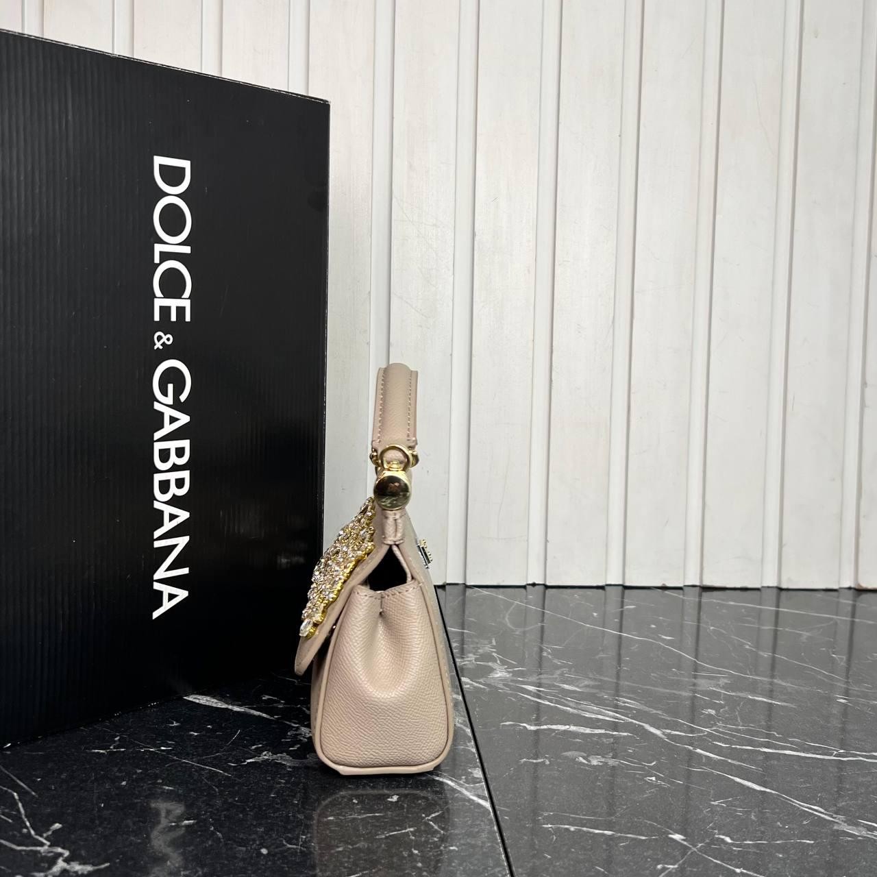 Dolce Gabbana Bej Sicily Bag Nano  19x12 cm 