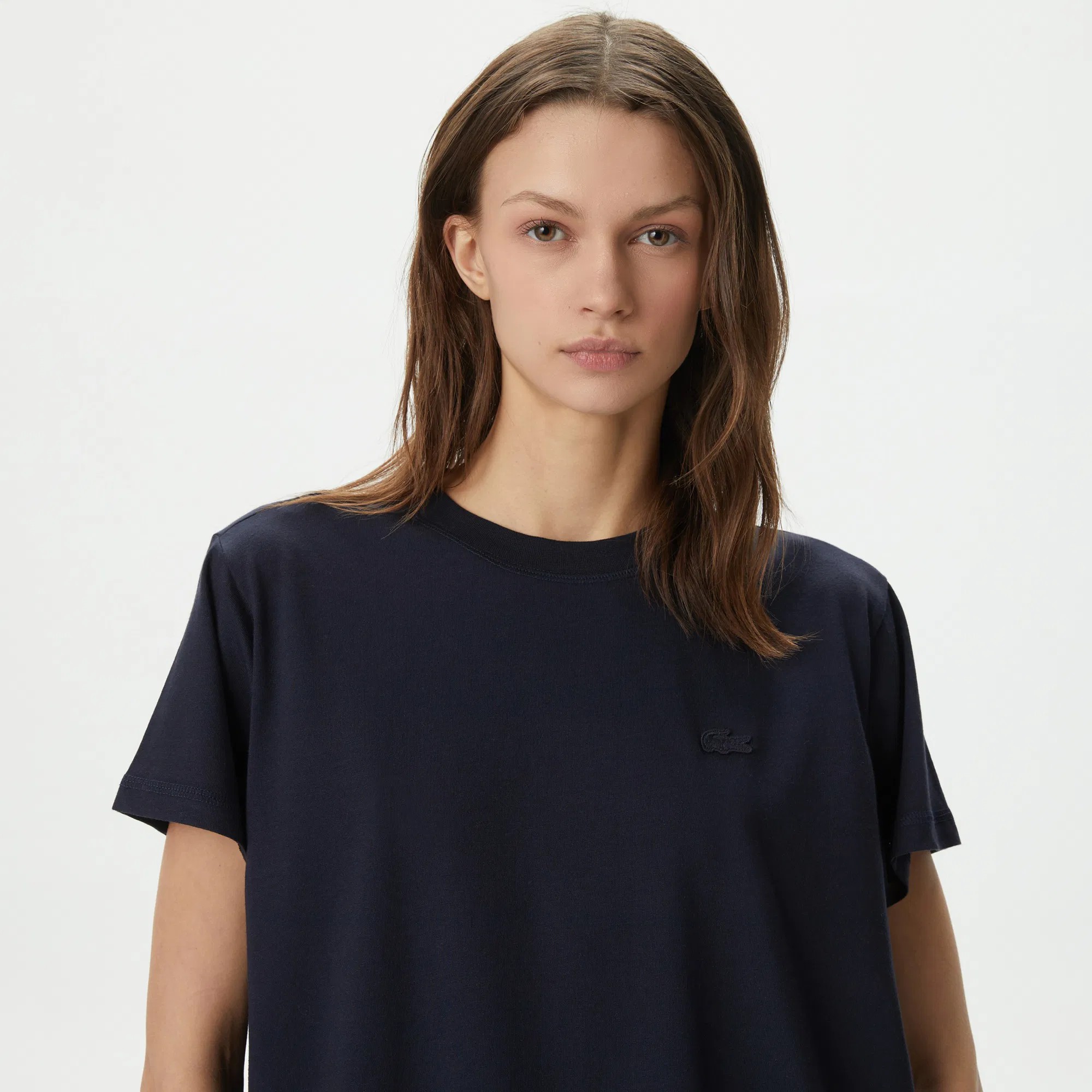 Lacoste Düz Siyah Kadın T-shirt