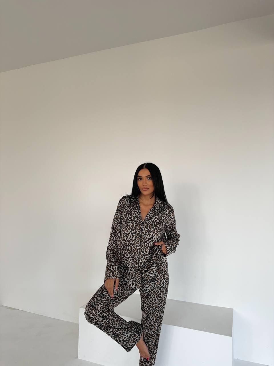 Berhani Leopar Kadın Pijama Takımı