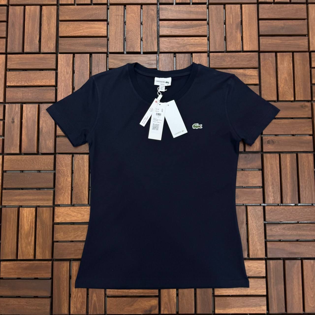 LACOSTE Logo Detaylı Lacivert Kadın T-Shirt 2516
