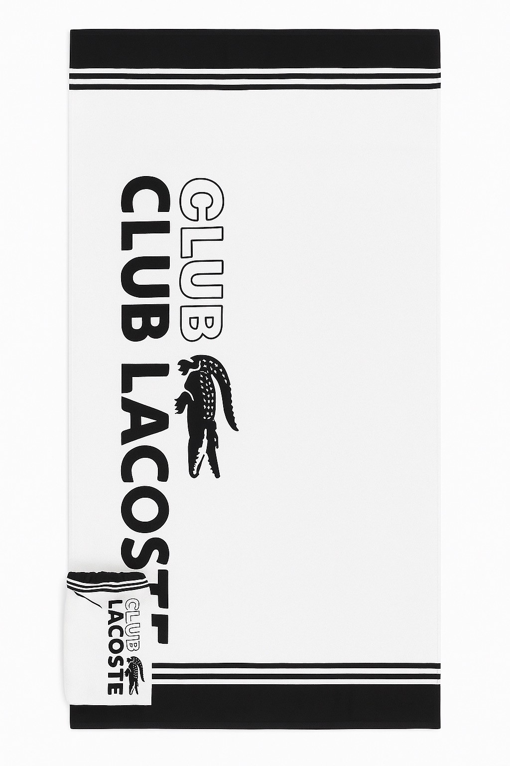 Lacoste Beyaz Büyük Boy Taşıma Çantalı Plaj Havlusu