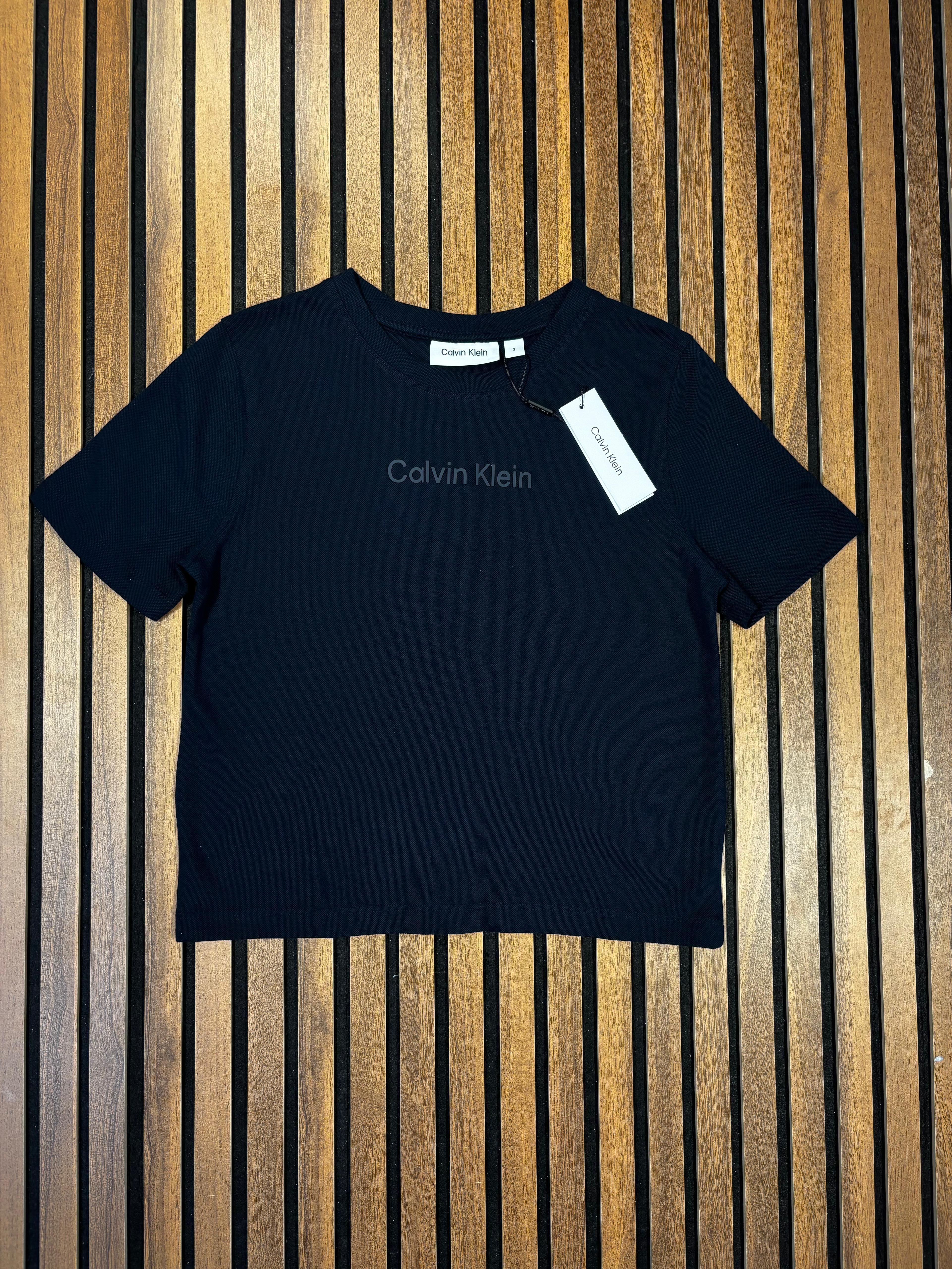 CALVIN KLEIN Pike Kumaş Lacivert Kadın T-Shirt 2582