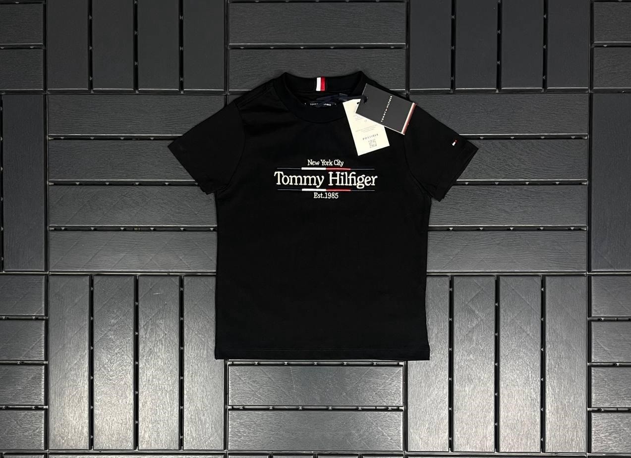 TOMMY HILFIGER Nakış Detaylı Siyah Çocuk T-Shirt 81011