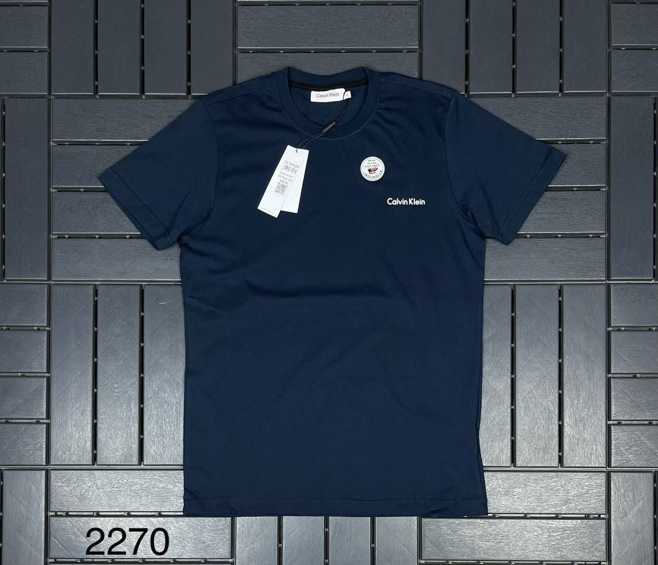 Calvin Klein Lacivert Logo Baskılı Erkek T-Shirt 2270