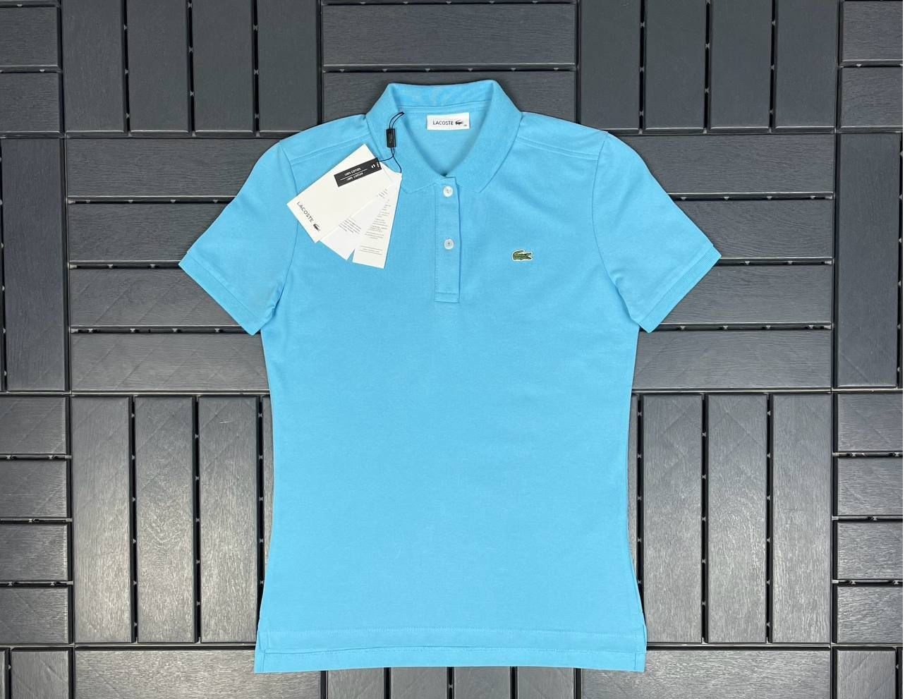 LACOSTE Polo Yaka Mavi Kadın T-Shirt 3007