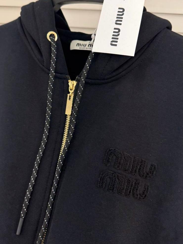 Miu Miu Kadın Fermuarlı Sweatshirt