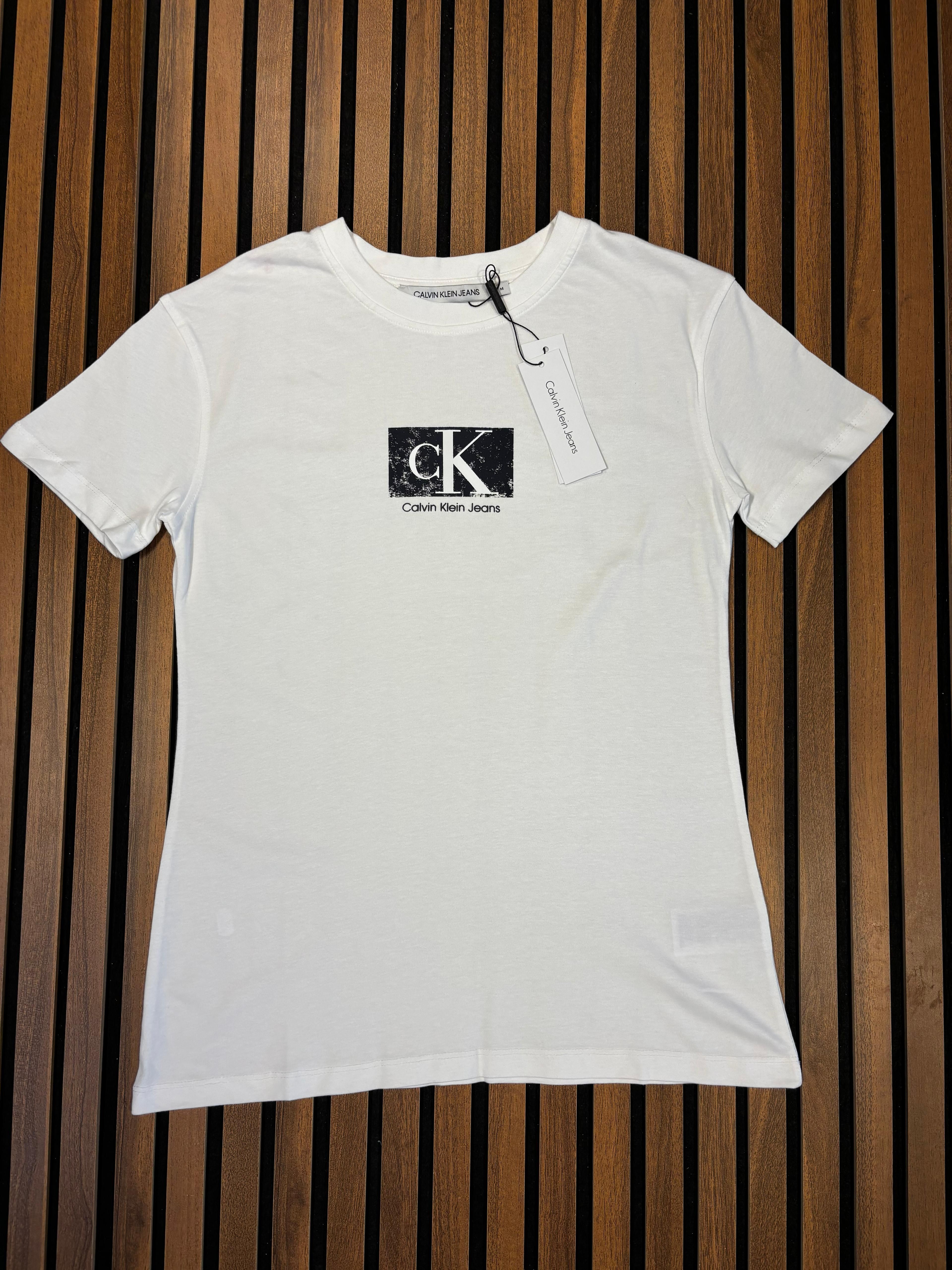 CALVIN KLEIN Baskılı Beyaz Kadın T-Shirt 2584