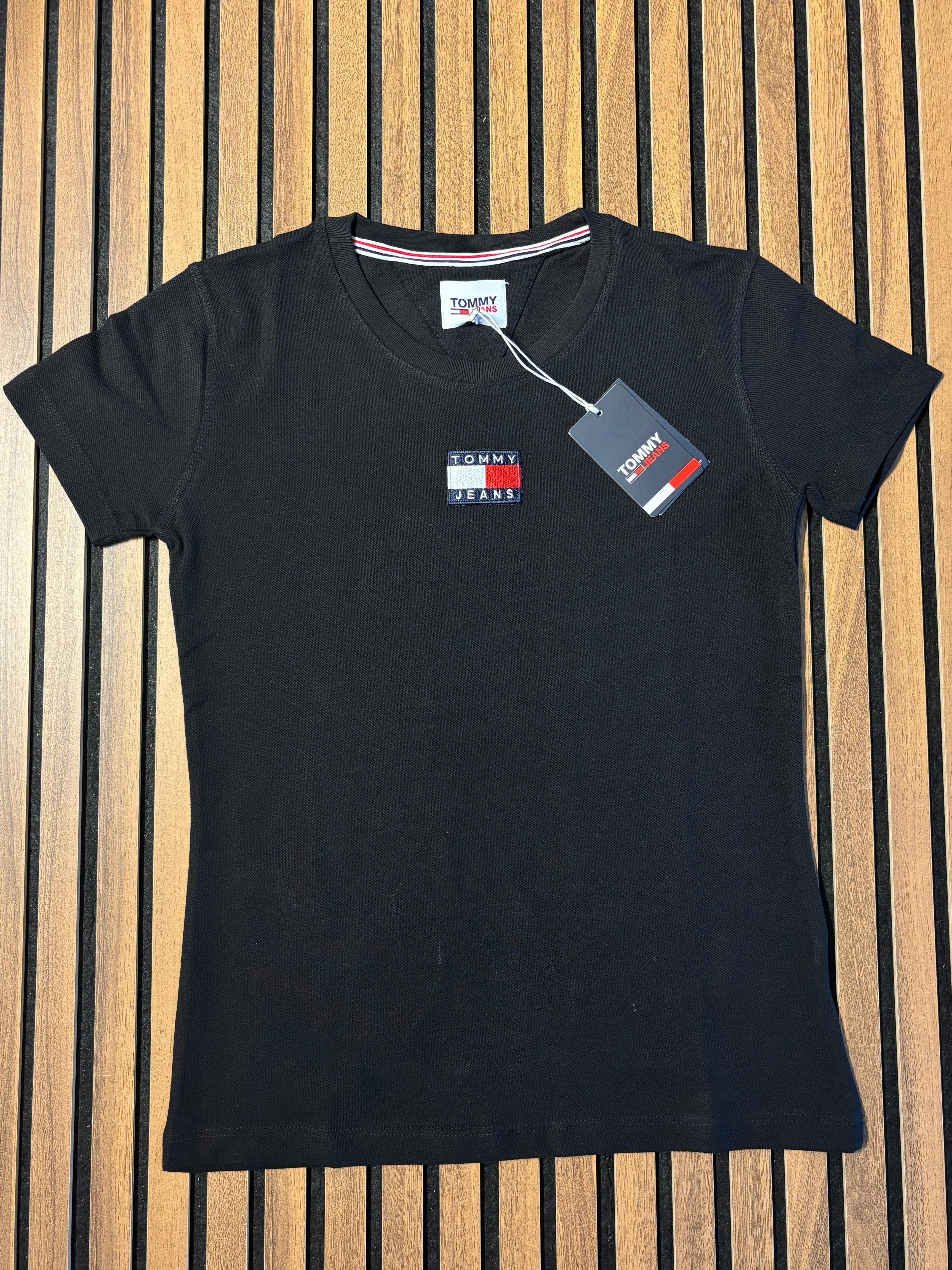 TOMMY JEANS Pike Kumaş Siyah Kadın T-Shirt