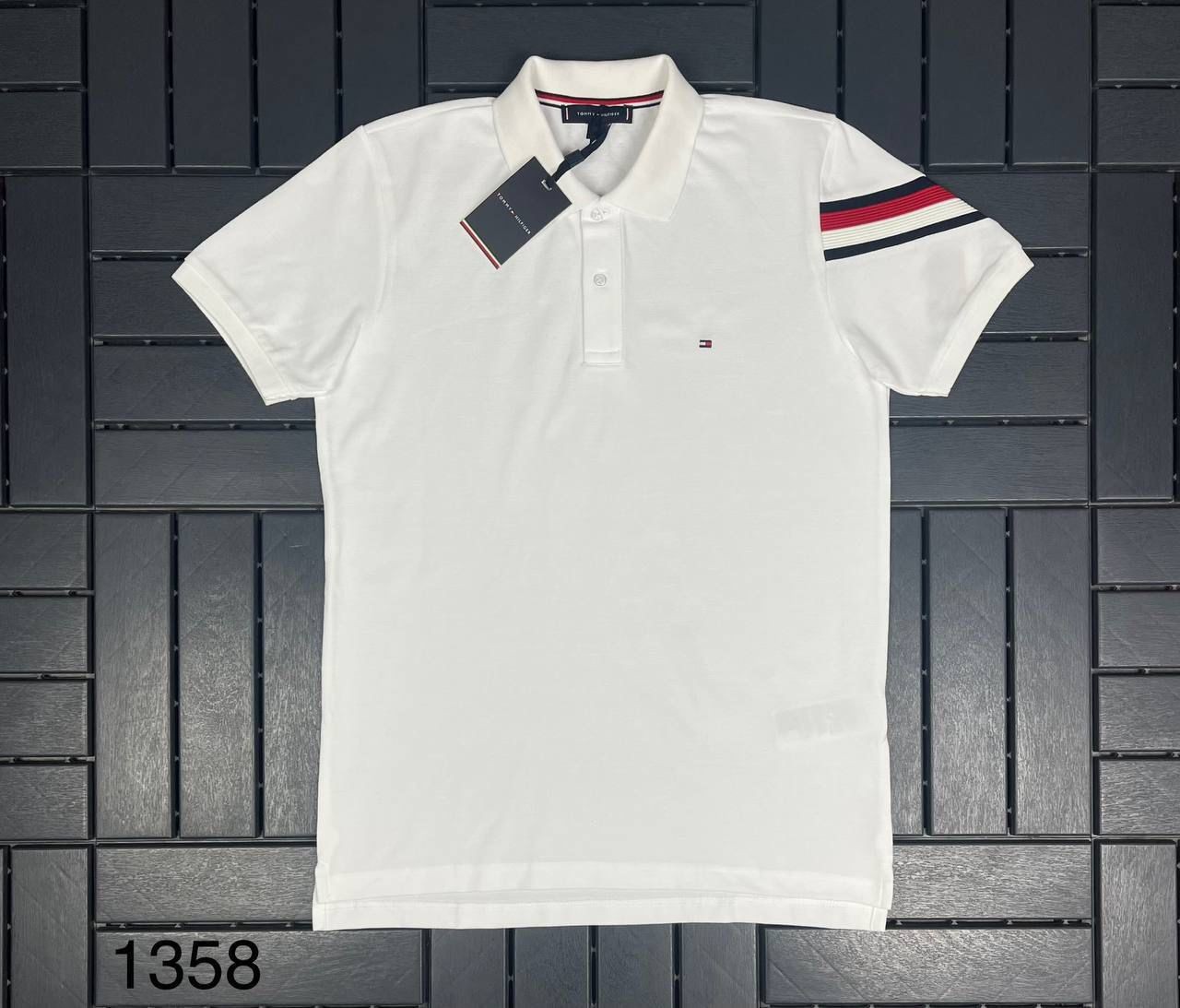 TOMMY HILFIGER Polo Yaka Logo Detaylı Beyaz Erkek T-Shirt 1358