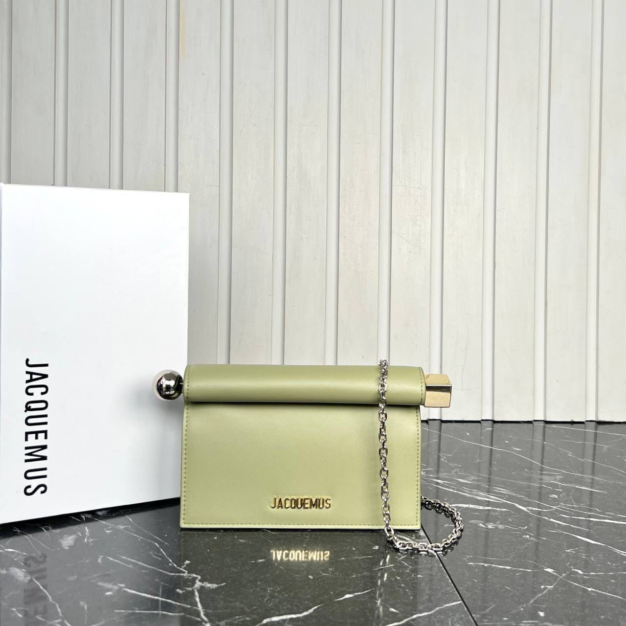 Jacquemus Yeşil Le Rond Carre Clutch Small 19.5x13 cm
