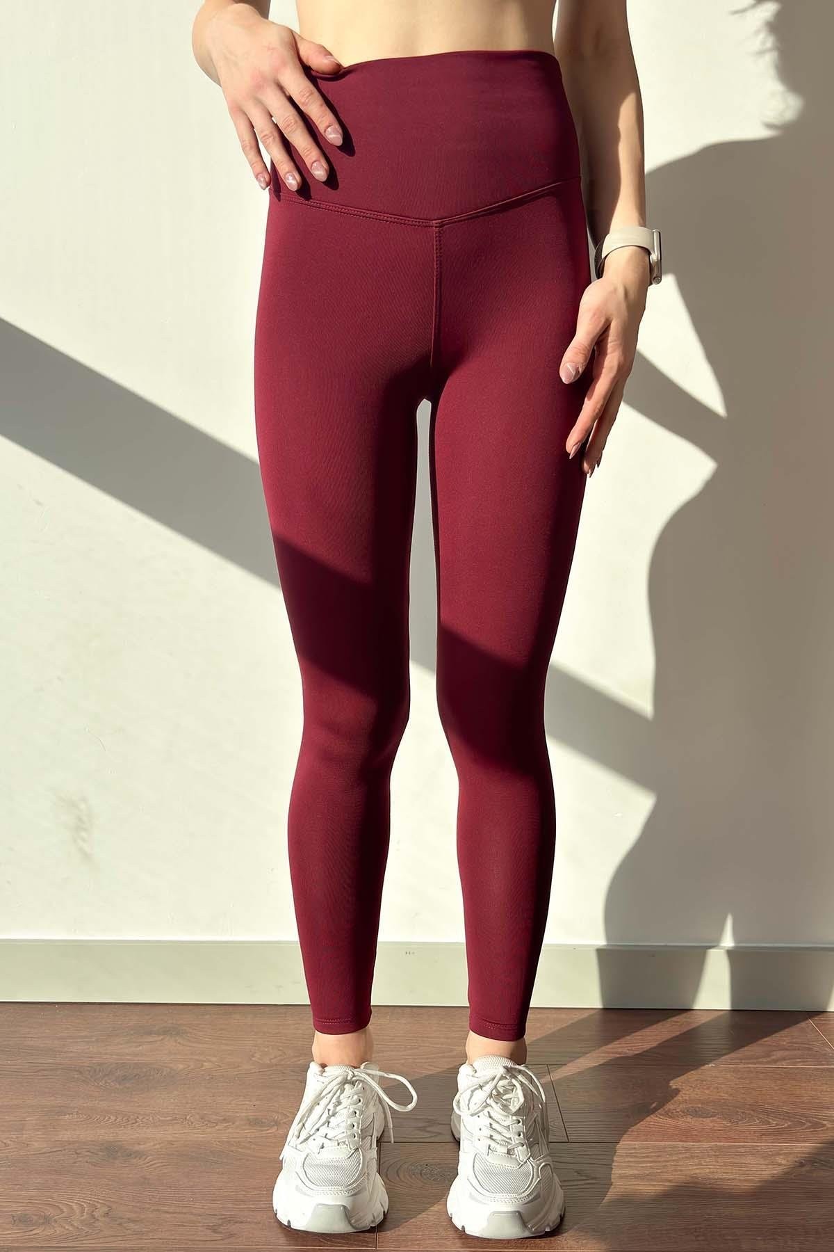 Alo Yoga Şardonlu Bordo Tayt