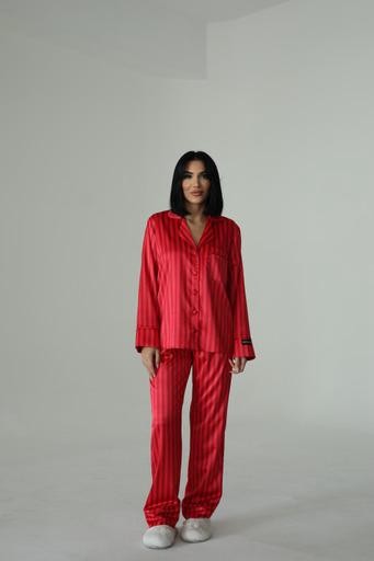Berhani Bordo Kırmızı Çizgili Kadın Pijama