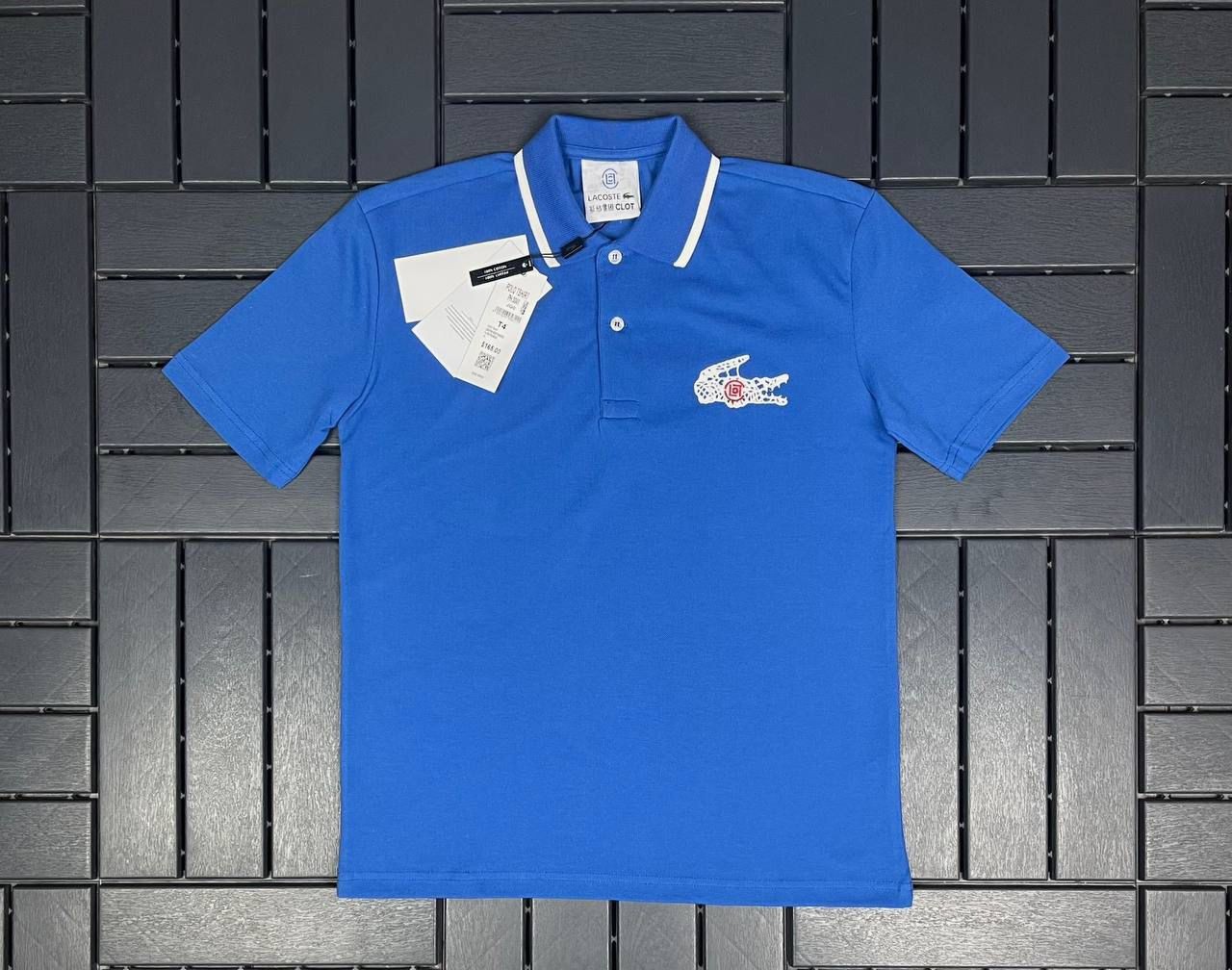 LACOSTE Nakış İşlemeli Polo Yaka Mavi Kadın T-Shirt 3041