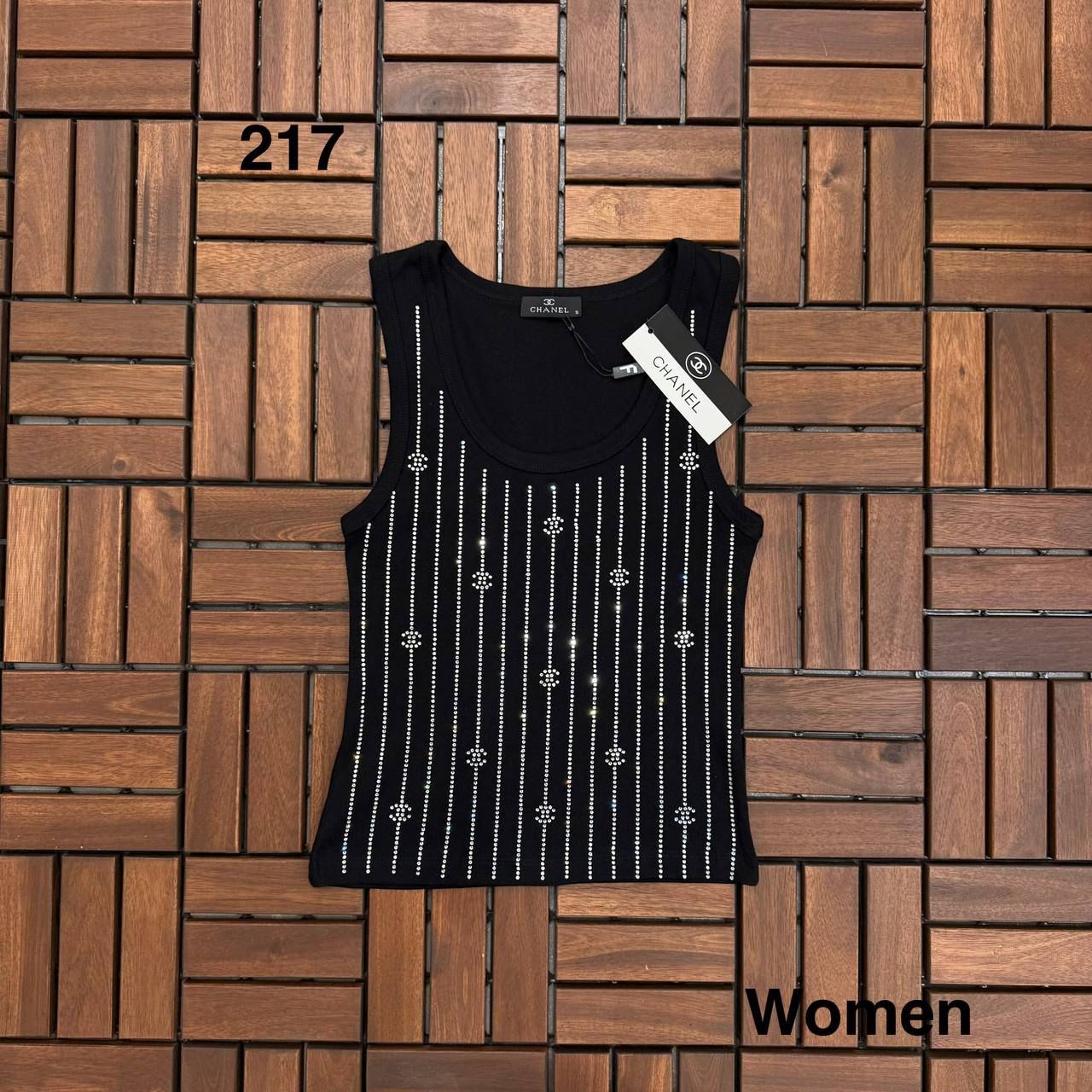 Chanel Taşlı Siyah Kadın Atlet BES217