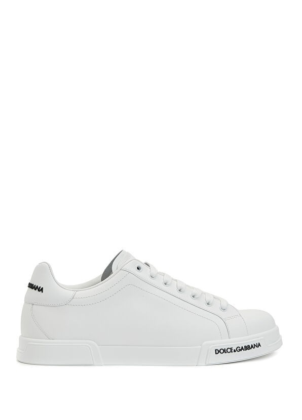 Dolce Gabbana Calfskin Nappa Portofine Sneakers Beyaz