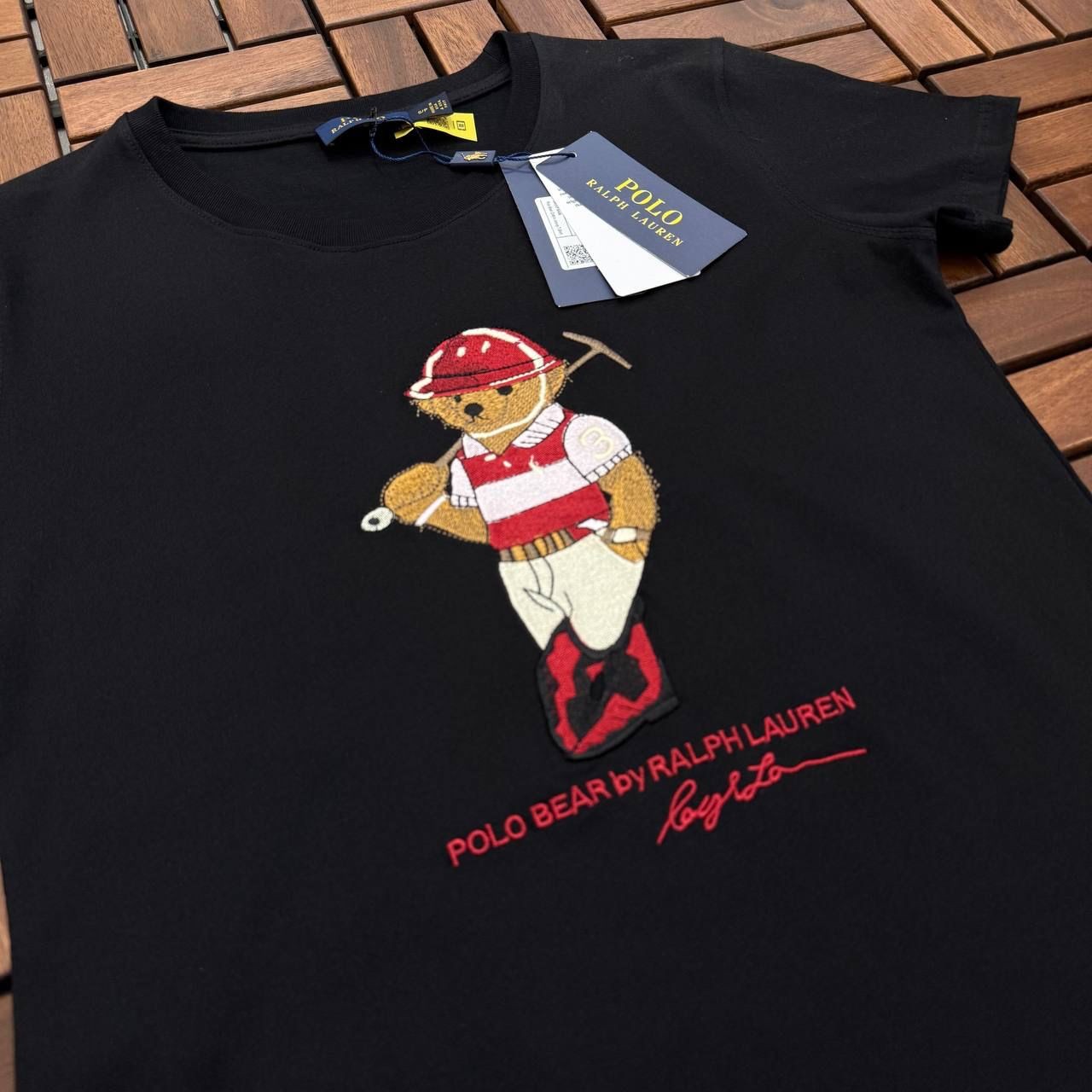 POLO Ayıcık Detaylı Siyah Kadın T-Shirt BES104