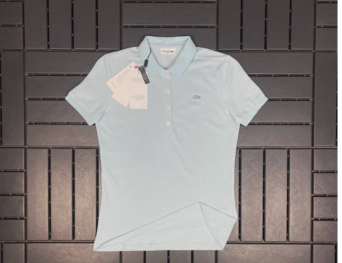 LACOSTE Polo Yaka Açık Mavi Kadın T-Shirt 3008