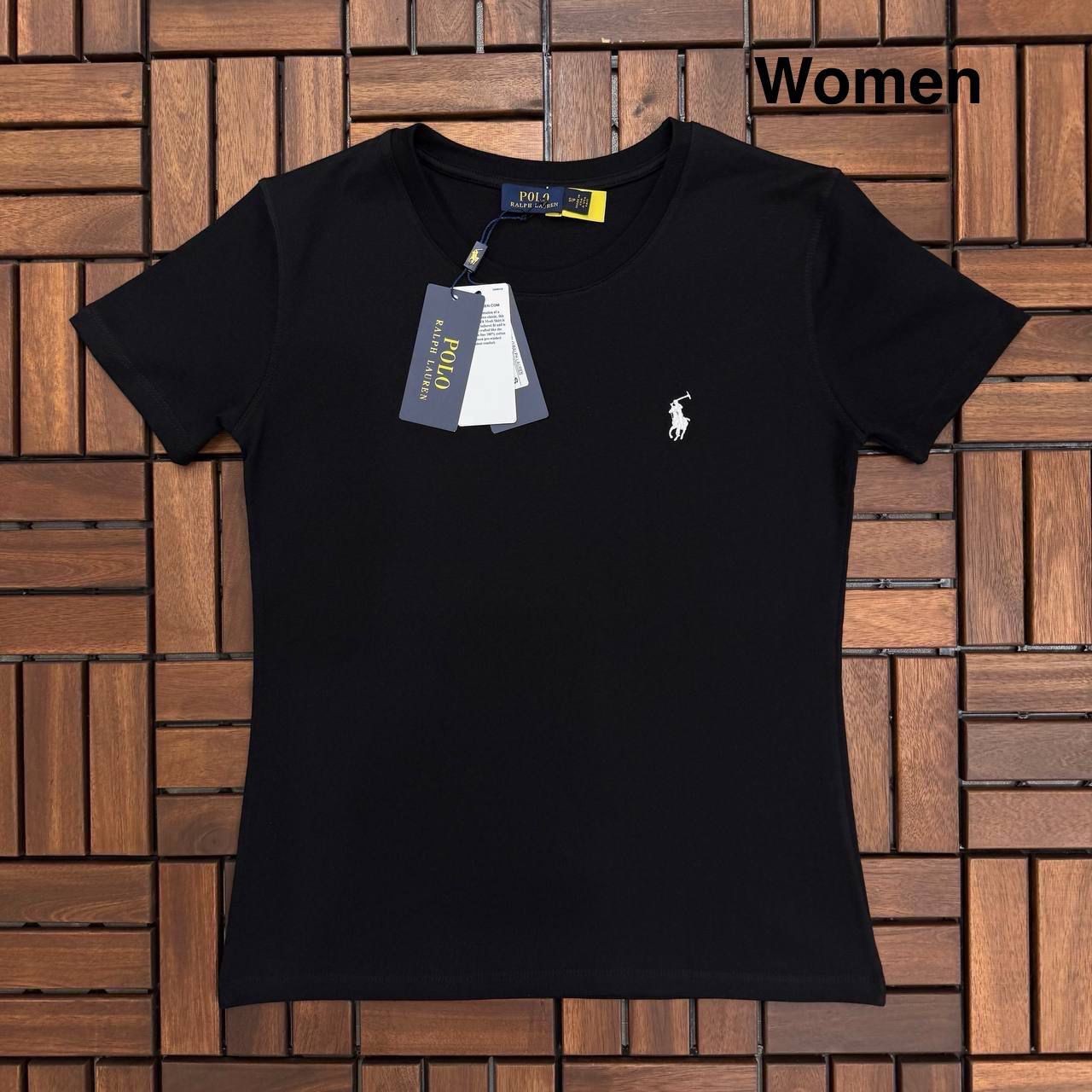 POLO Logo Detaylı Siyah Kadın T-Shirt BES125