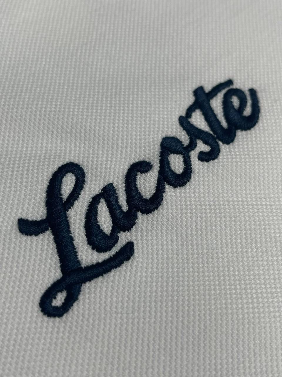 LACOSTE Nakış Detaylı Polo Yaka Beyaz Kadın T-Shirt 3042