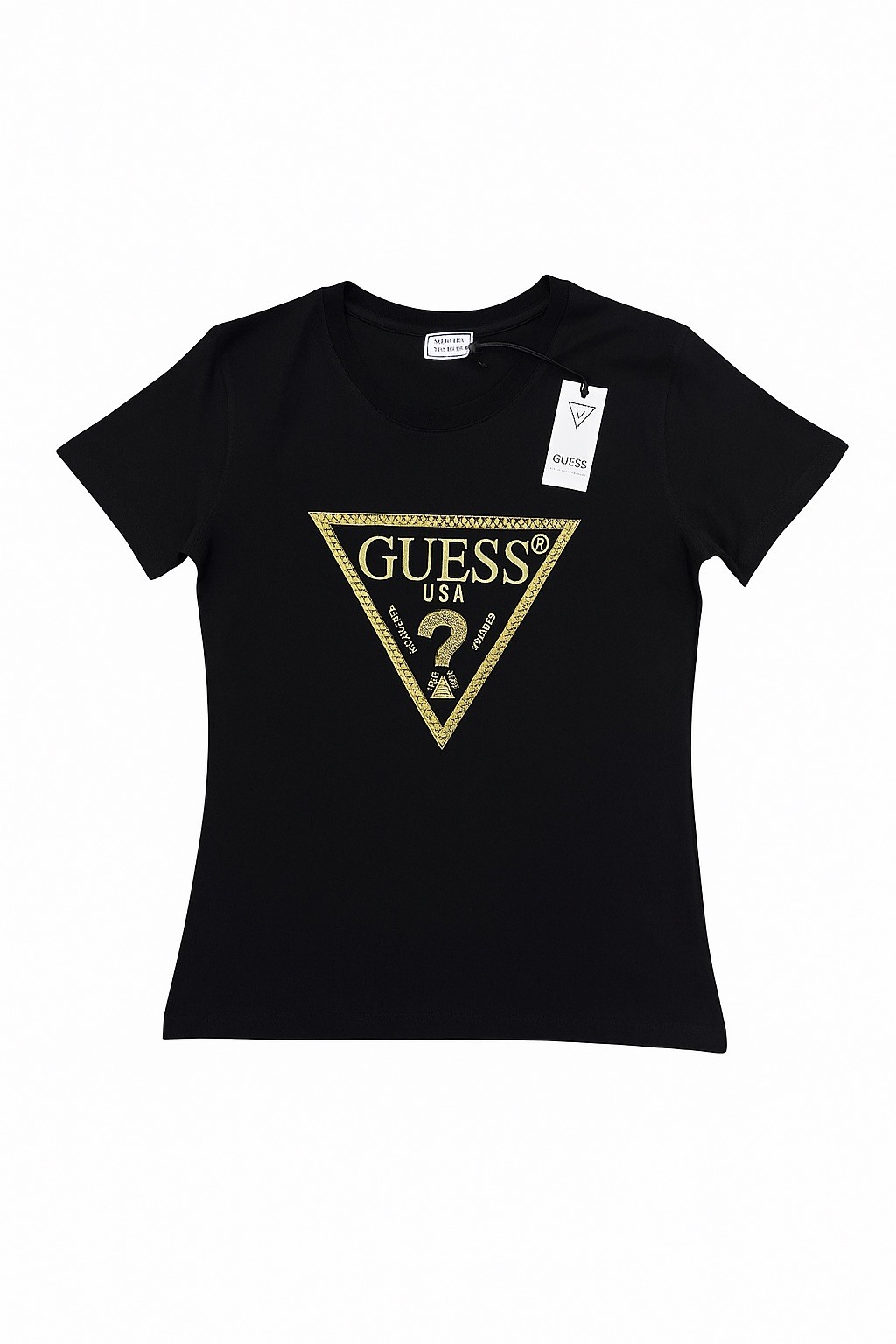 Guess Taş Detaylı Siyah Kadın T-Shirt BES202