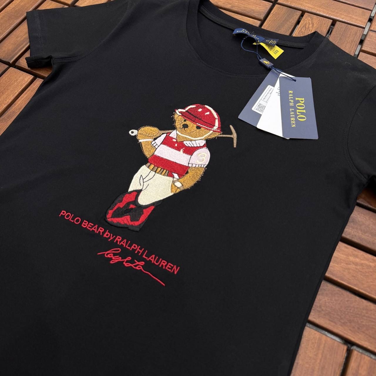 POLO Ayıcık Detaylı Siyah Kadın T-Shirt BES104