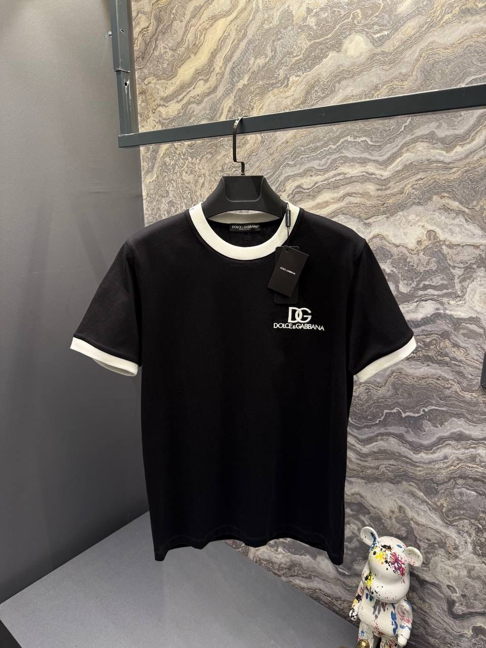 DOLCE GABBANA Nakış Logo Detaylı Siyah Erkek T-Shirt 9377