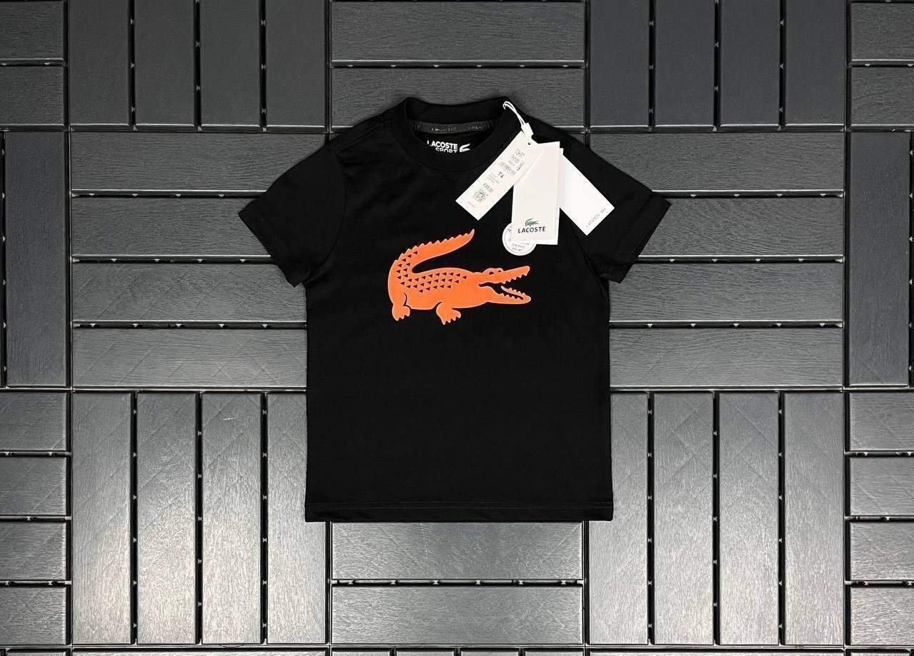 LACOSTE Turuncu Timsah Baskılı Siyah Çocuk T-Shirt 81000