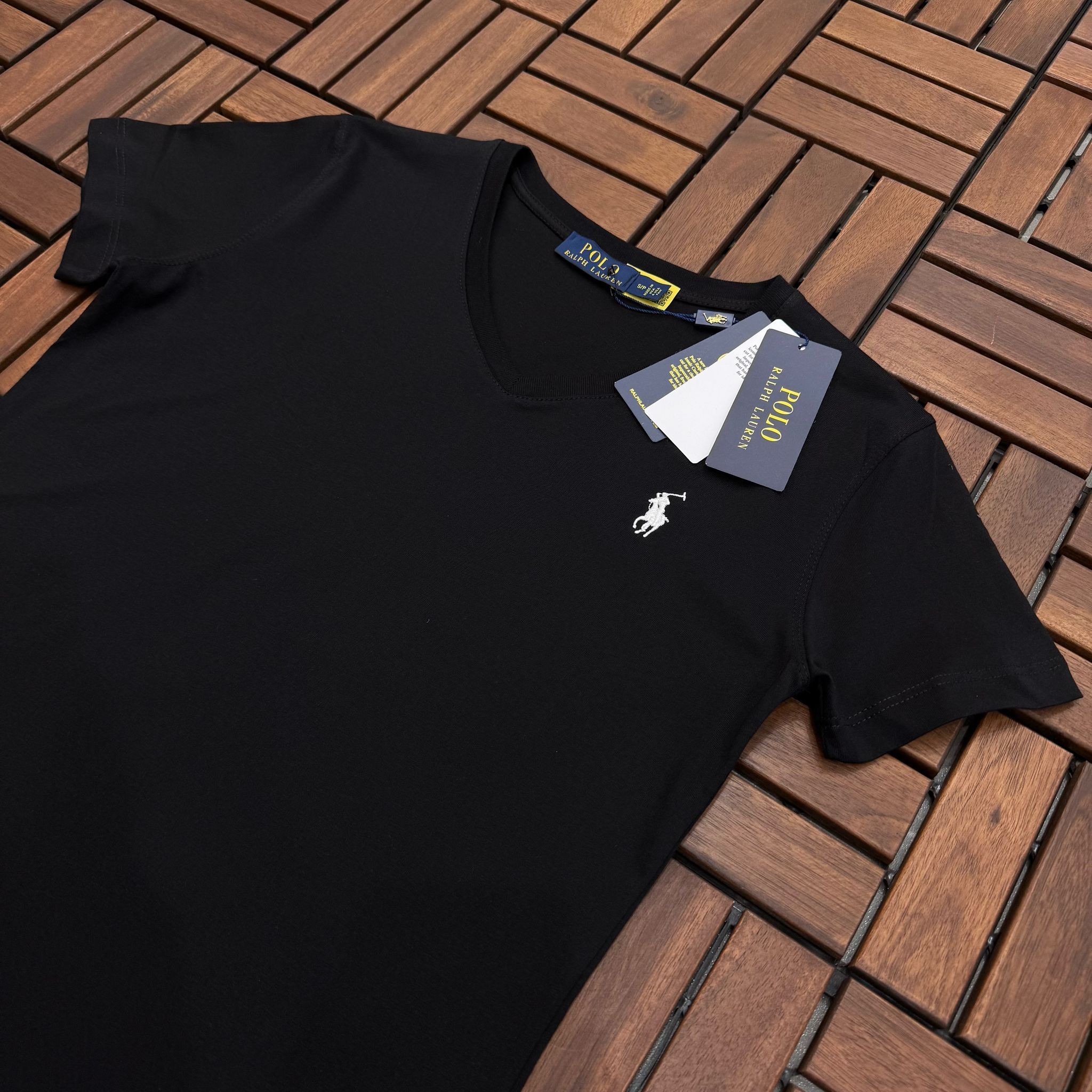 POLO Nakış Detaylı Siyah Kadın T-Shirt BES167