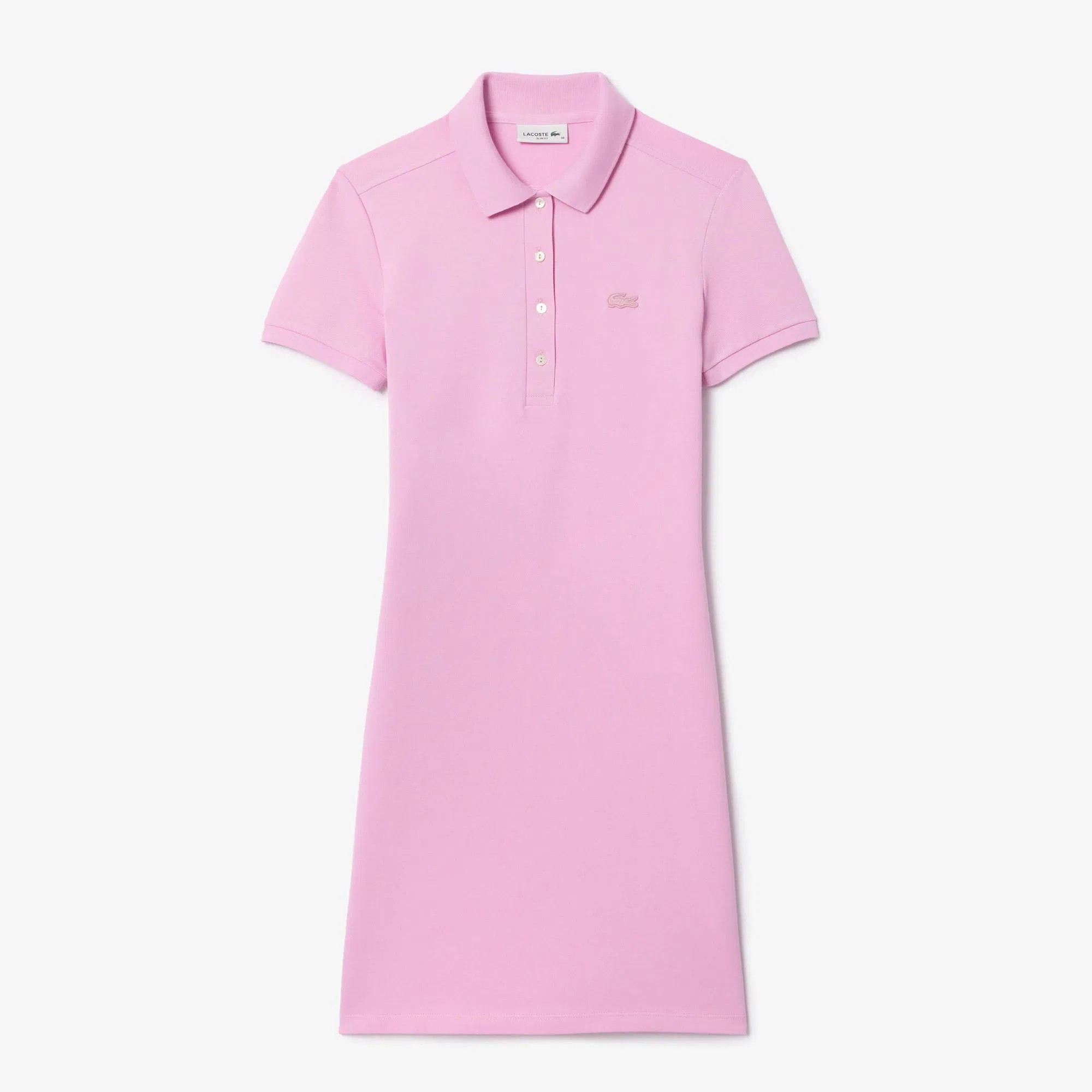 Lacoste Kadın Straight Fit Polo Yaka Pembe Elbise