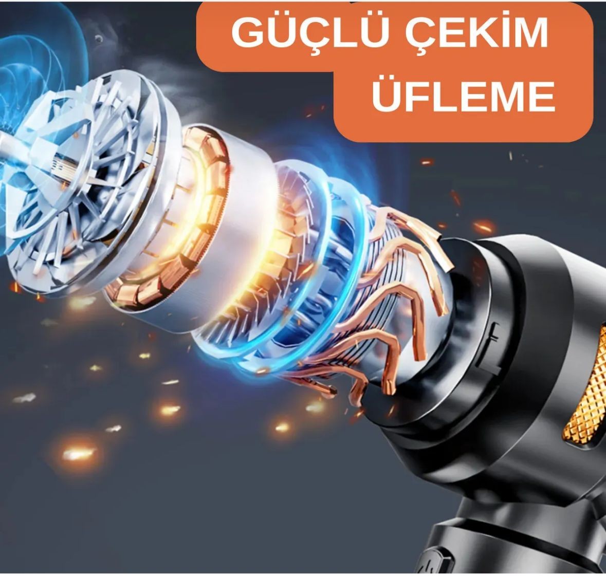 Üflemeli Güçlü Vakumlu Ev Ofis Araç Süpürgesi 16000PA Güçlü El Süpürgesi Şarjlı Çok Fonksiyonlu