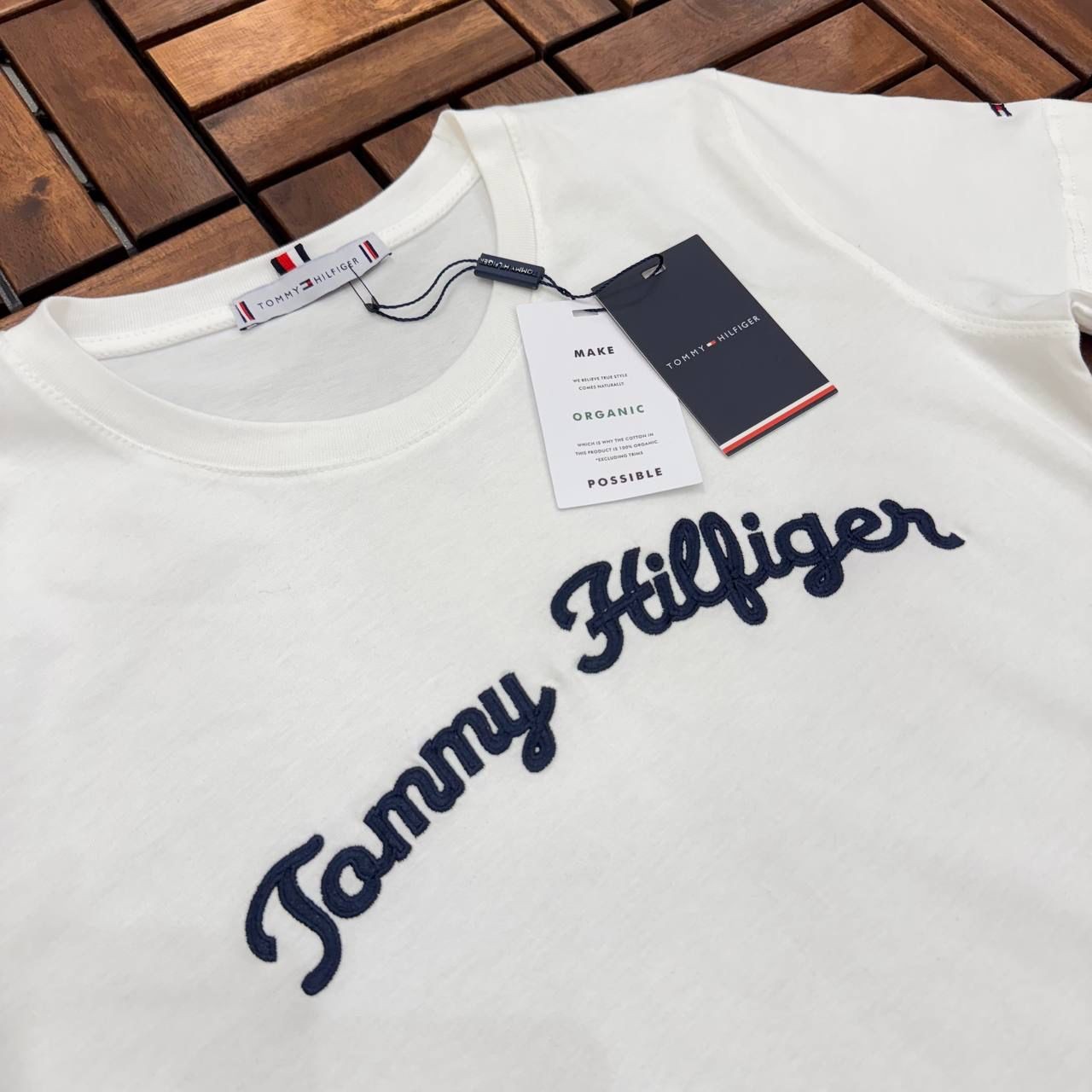 TOMMY HILFIGER Nakış Detaylı Beyaz Kadın T-Shirt ES82