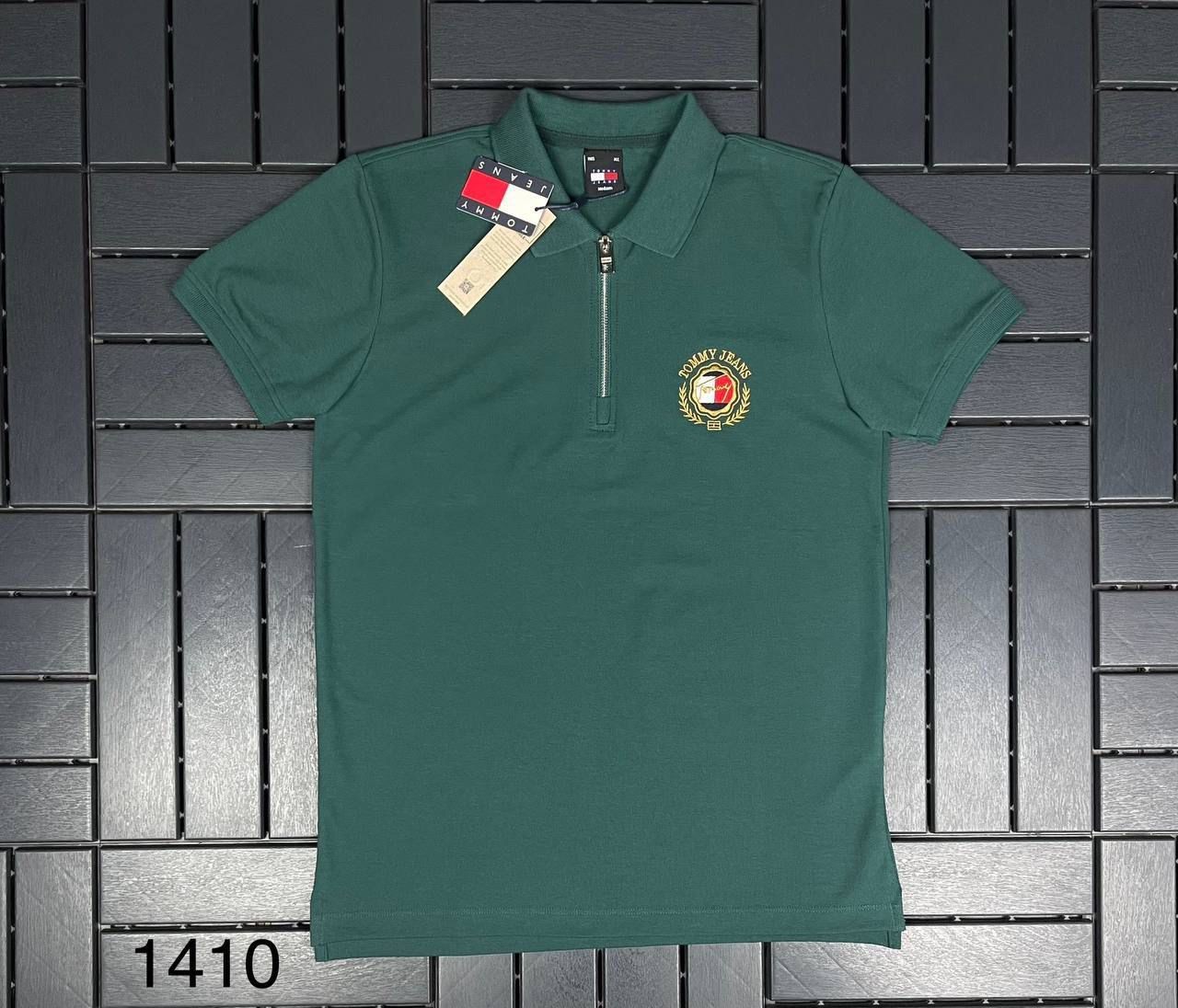 TOMMY JEANS Fermuar ve Nakış Detaylı Yeşil Erkek T-Shirt 1410