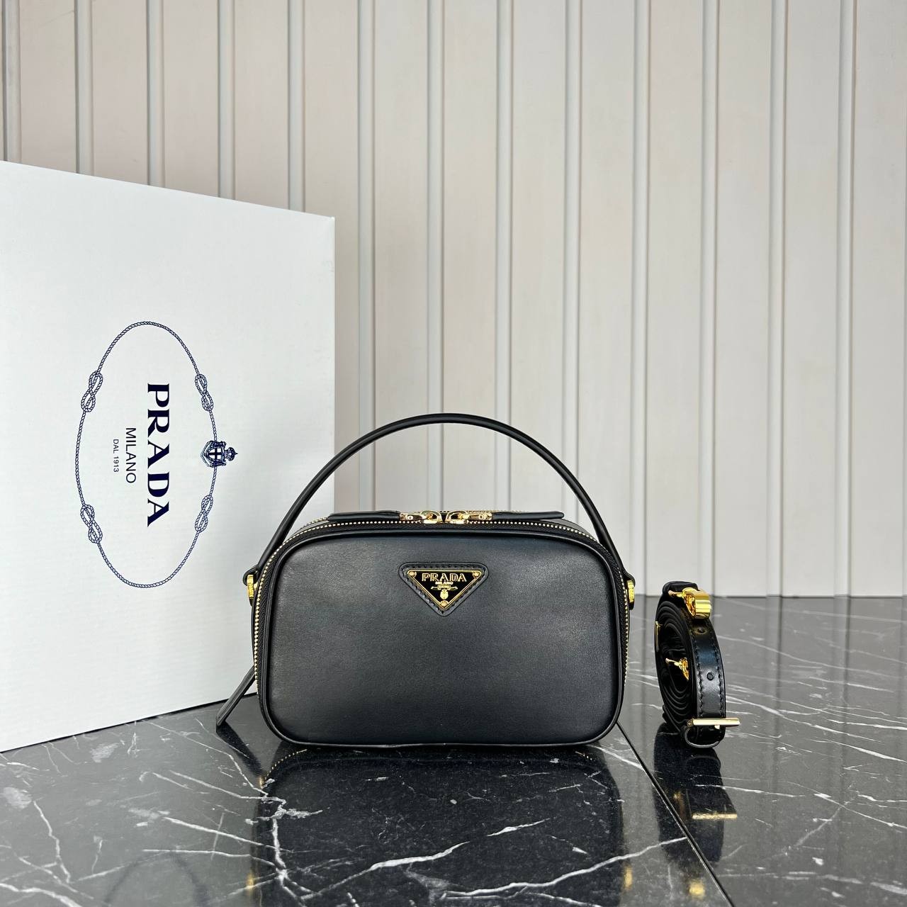 Prada Black Odette Patent Leather Mini-bag
