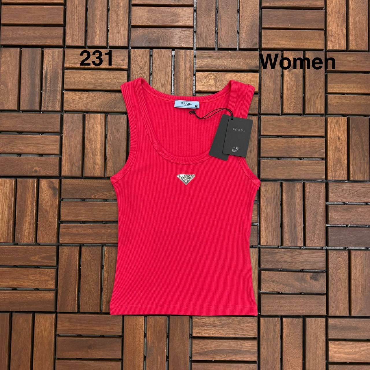 PRADA Metal Logo Detaylı Fuşya Kadın Atlet BES169