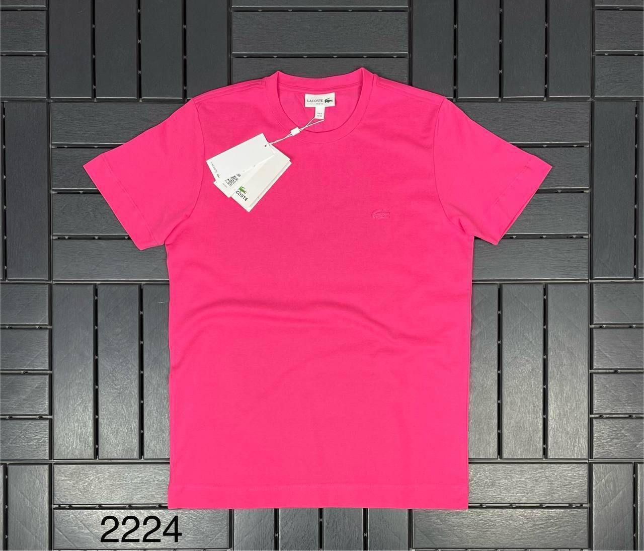 LACOSTE Logo Detaylı Fuşya Erkek T-Shirt 2224
