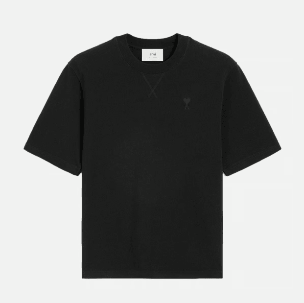 Ami Siyah Logo Detaylı Kadın T-shirt