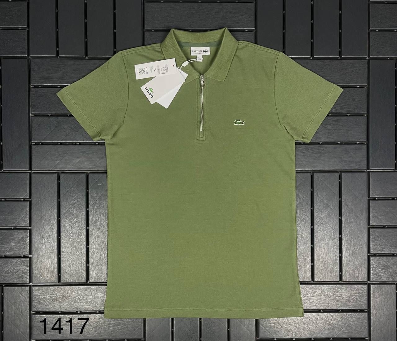 LACOSTE Fermuar Detaylı Polo Yaka Haki Erkek T-Shirt 1417