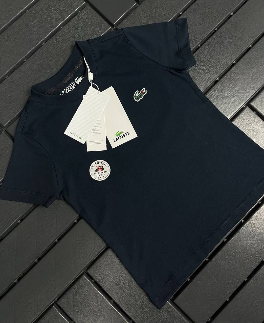LACOSTE Logo ve Baskı Detaylı Siyah Çocuk T-Shirt 81018