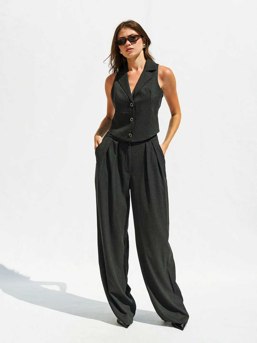 Berhani Çift Pileli Palazzo Kadın Pantolon 031574