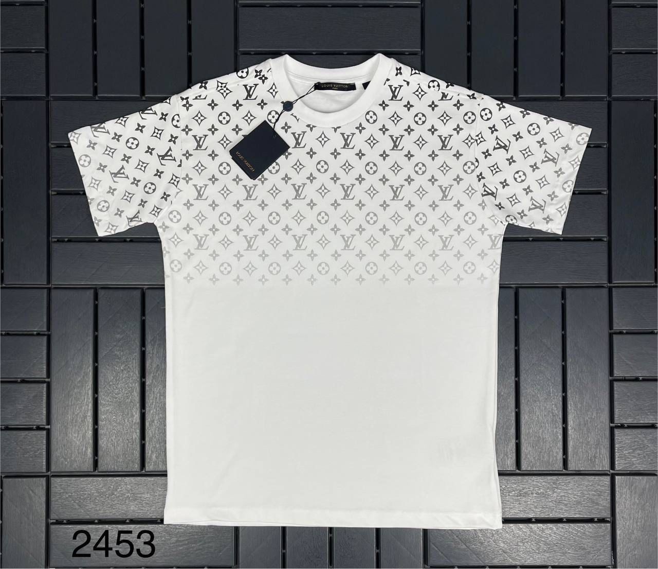 LOUIS VUITTON Erkek Baskı Detaylı Beyaz T-Shirt 2453